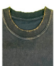 Made in Portugal Organic Cotton Burn Acid Wash Oversize T Shirt Black